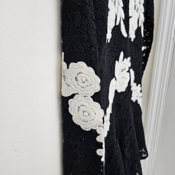 Free Generation Dress Black and White Floral Lace-Up Women's Cooktail Dress M - Picture 3 of 16